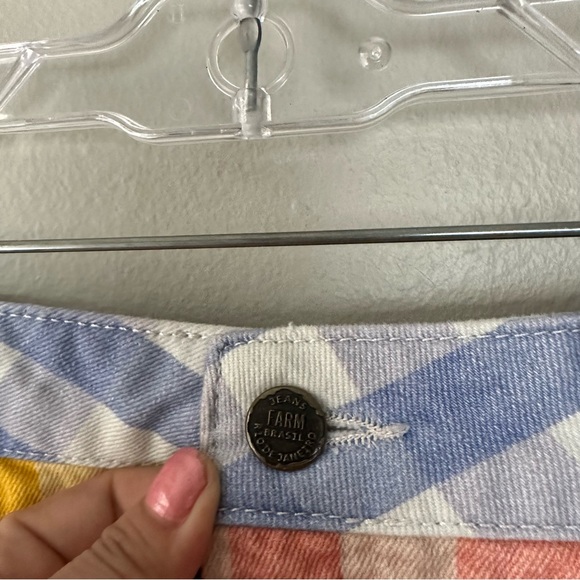 Farm Rio Gingham Denim Shorts - Picture 5 of 10